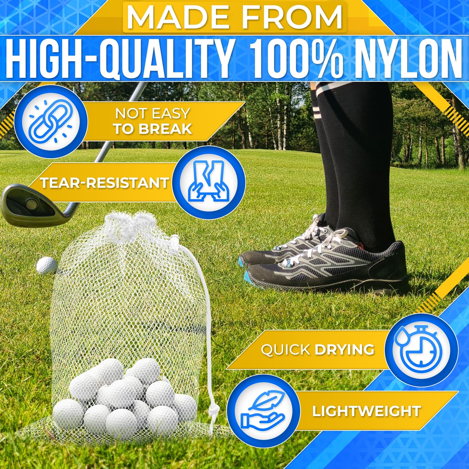 Small Mesh Bags Drawstring Nylon Bag – 5Pcs Camping Organization Nylon Mesh N…
