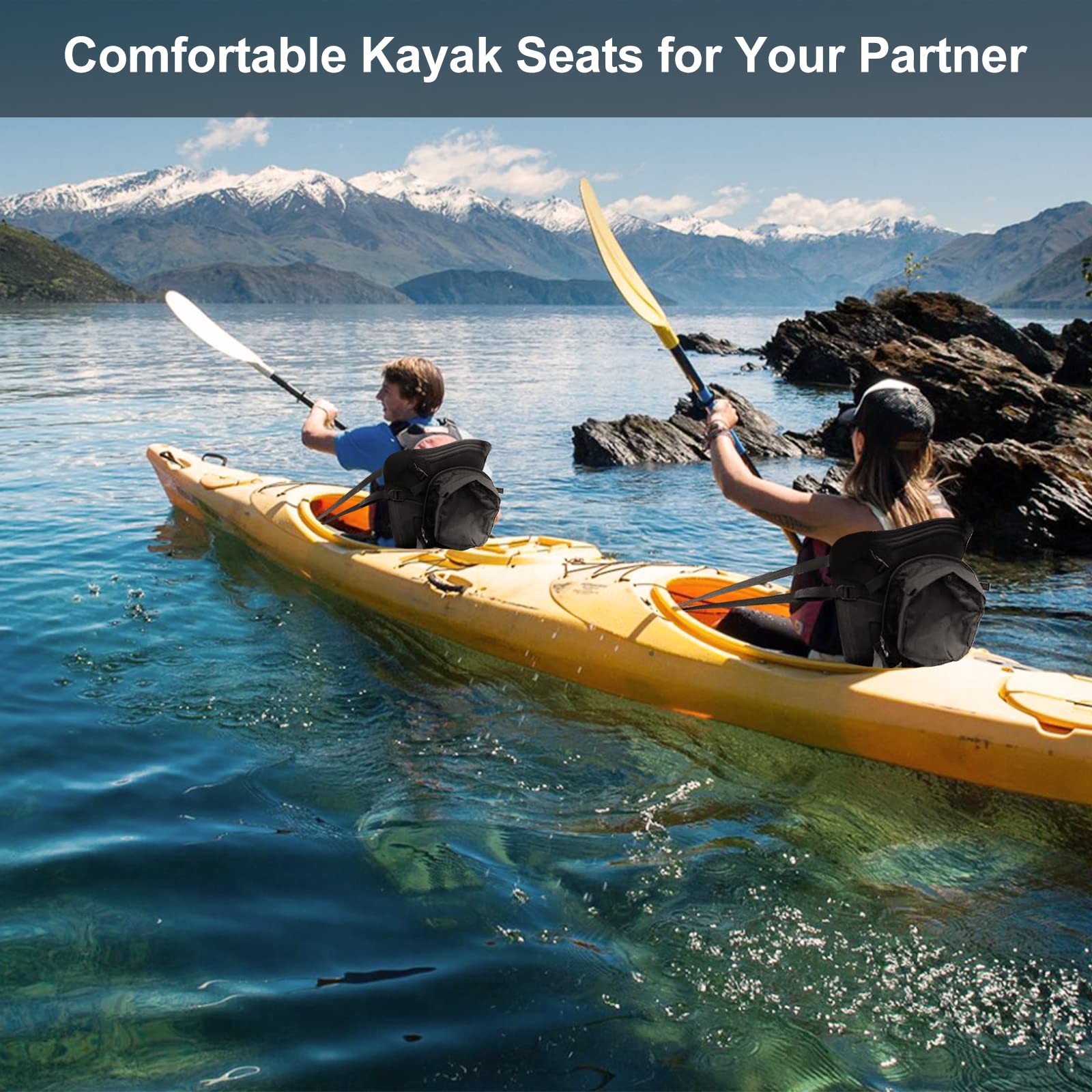 HLOGREE 2Pack Kayak Deluxe Padded Seat with Storage Bag, Comfortable High Bac…