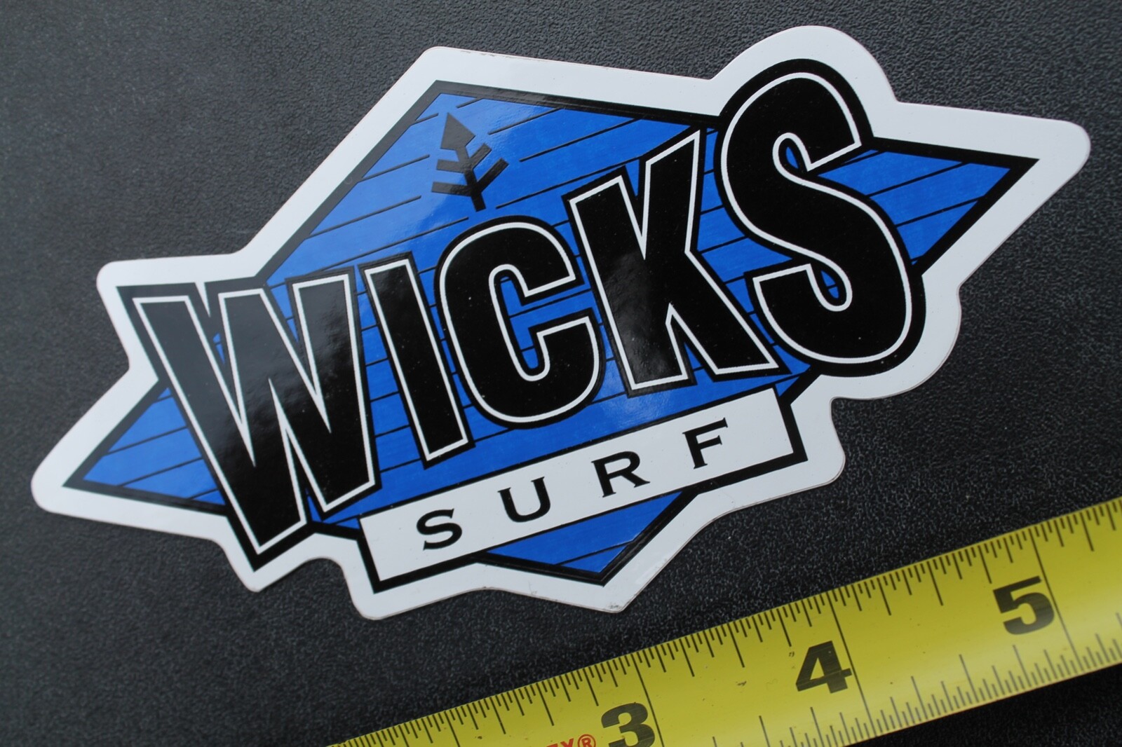Wick’s Surf Surfboards Australia Blue White Black OG V34 Vintage Surfing STICKER