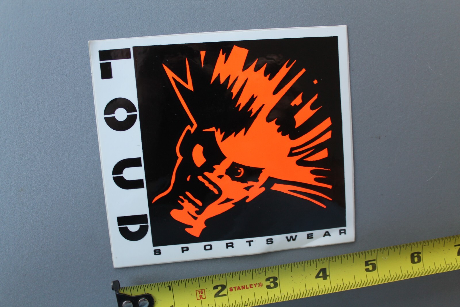 Loud Sports Wear Clothing Skate Neon Orange 80’s OG V69B Vintage Surfing STICKER
