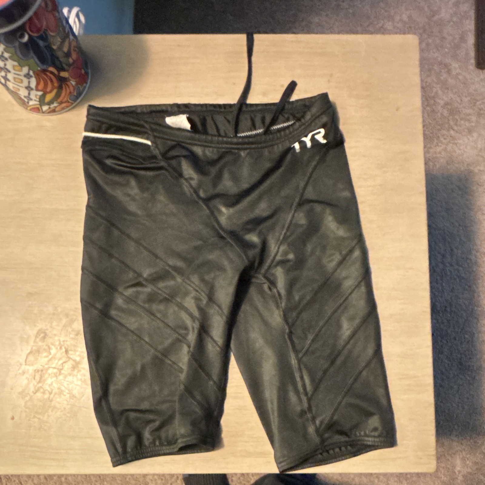 TYR Men’s Black Competitive Swim Jammer Bottoms Size 34 Polyester/Lycra