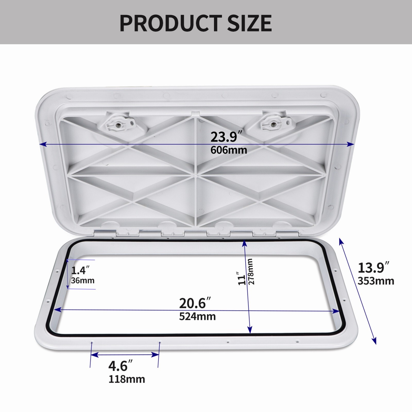 Boat Hatch White -Black 4″ 6″ 8″ Round Inspection Hatch & Boat Hatch Cover Lids