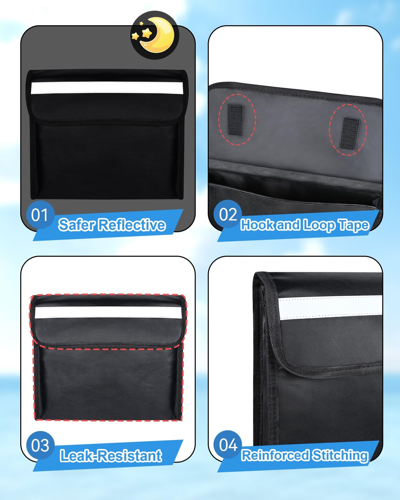 PU Boat Storage Organizer Bag SunProtective Pouch 12×10.8×2.2 Inch Center