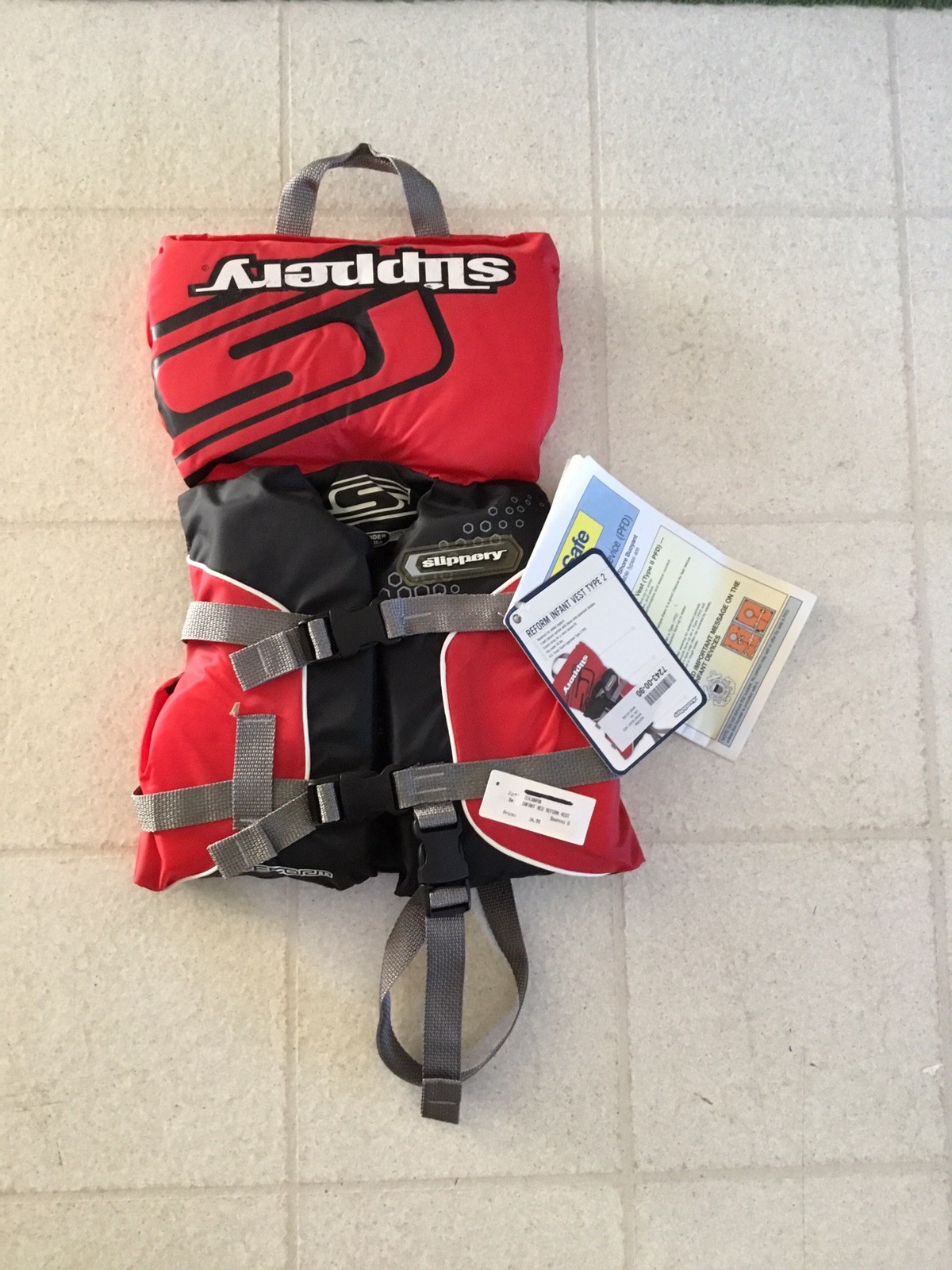 Slippery Reform Infant Life Vest Type 2 Red/Black 7243-00-90 NWT