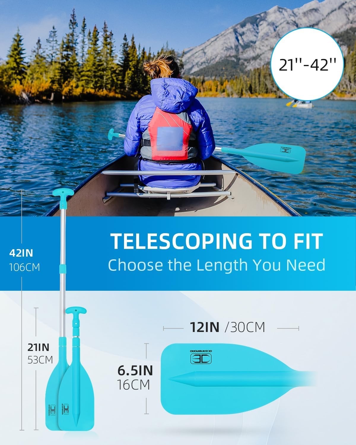 Emergency Telescoping Boat Paddle Collapsible Kayak Canoe Paddle Adjustable