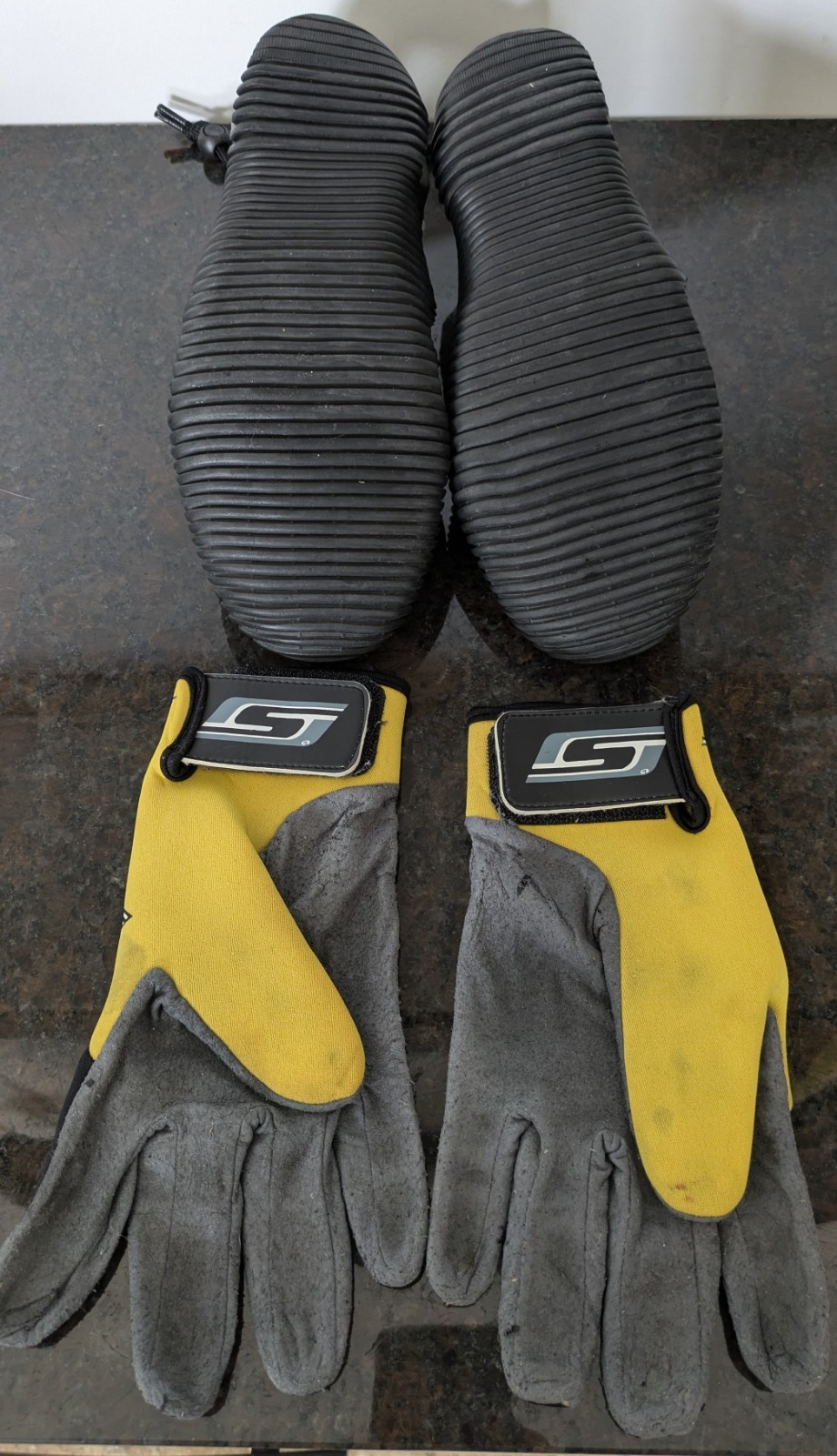Four Piece Slippery When Wet Formula Wetsuit. Includes Shoes And Gloves.
