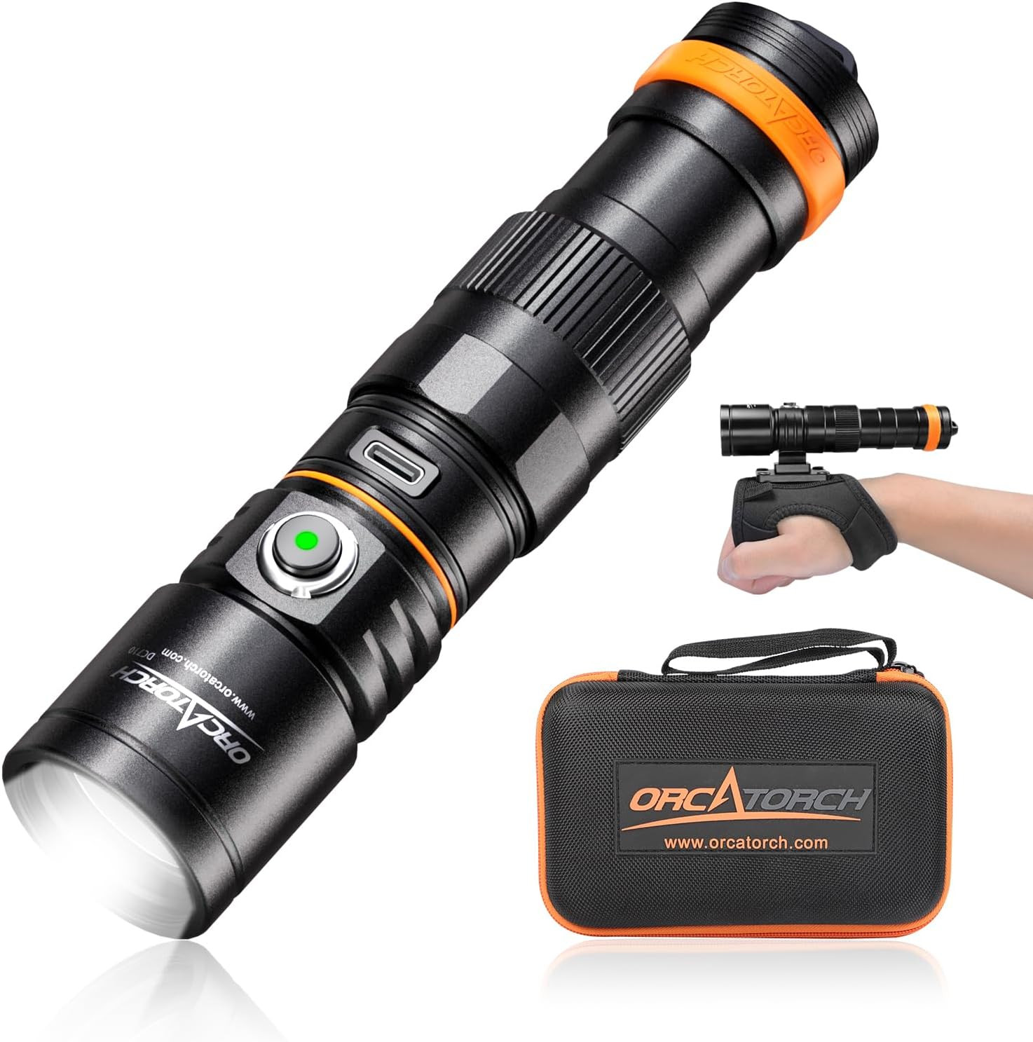ORCATORCH DC710 Scuba Dive Light Type C Rechargeable, 3000 Lumens Super Bright U