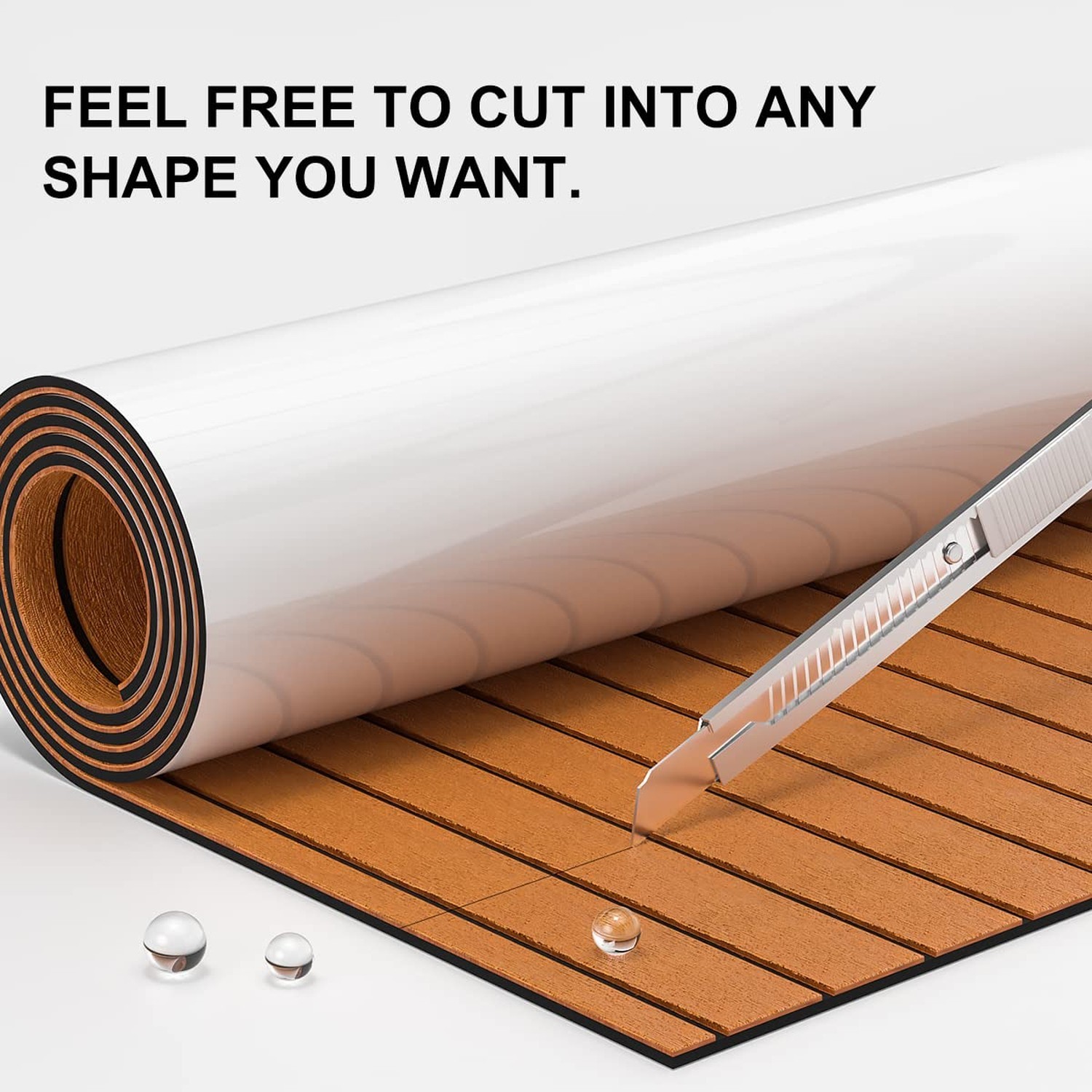 WOOWAVE EVA Foam Boat Flooring Decking Sheet Marine Mat Non-Slip and Self-Adh…
