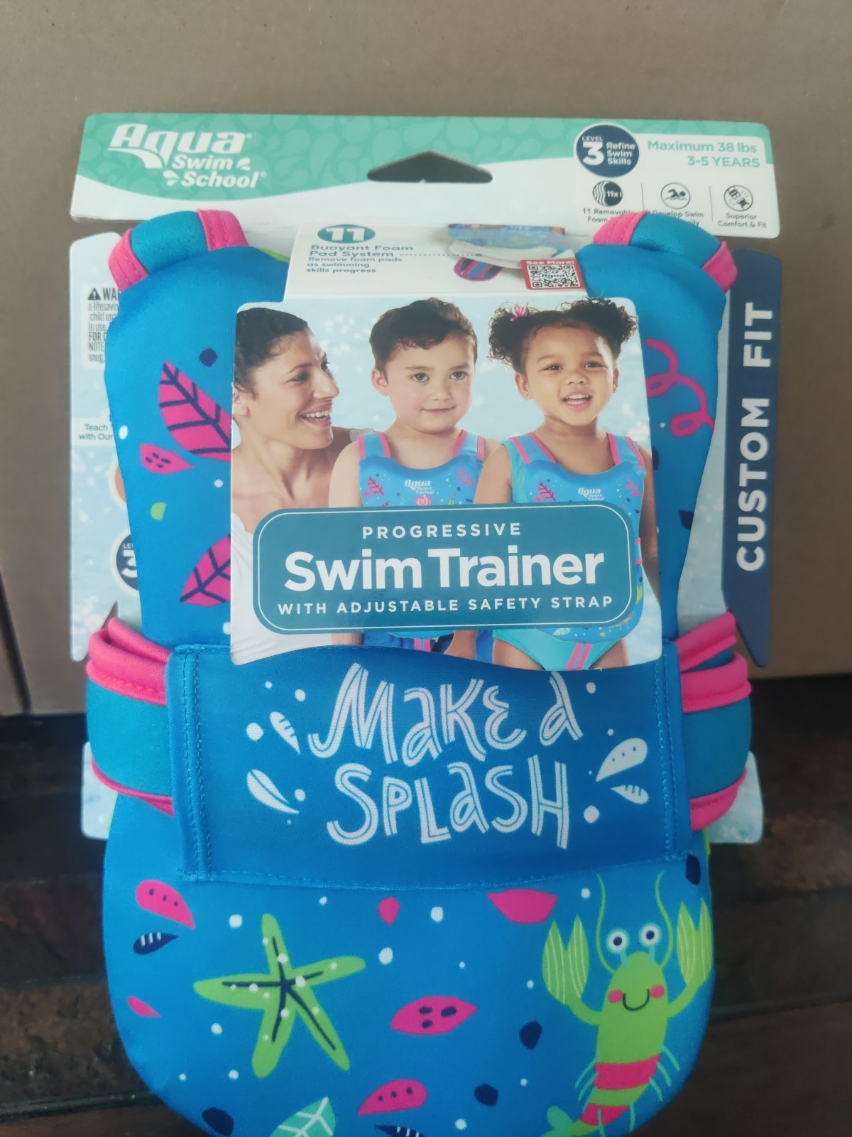 Swim School Progressive Swim Trainer Level 3 Safety Vest Ages 3-5 Max 38 lbs