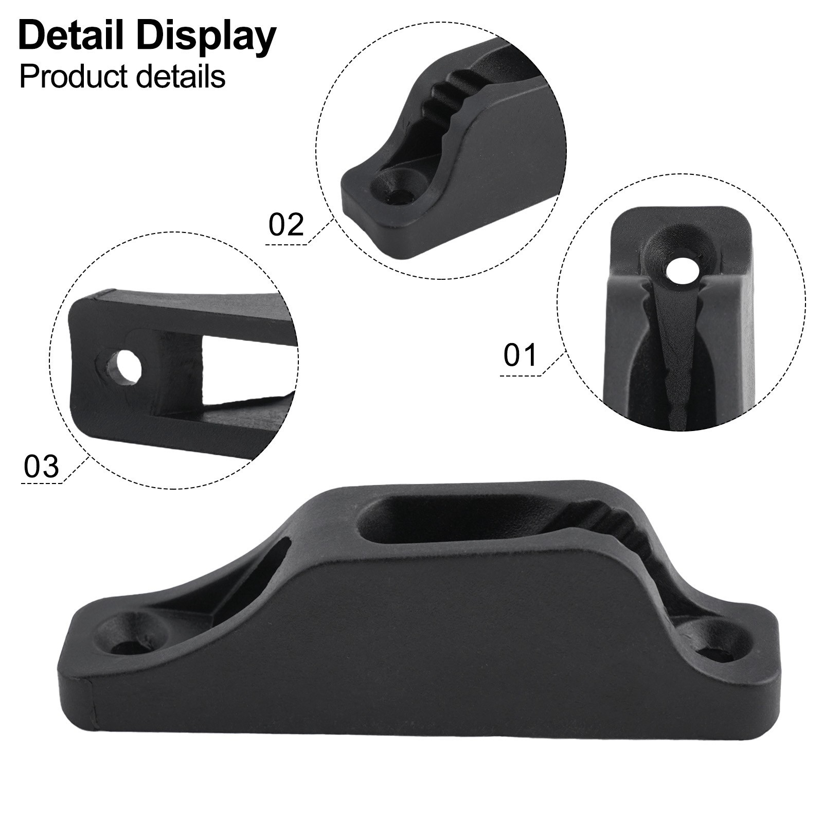 Dark Nylon Cleat Easy To Adjust Easy To Adjust While Sailing Colour Dark
