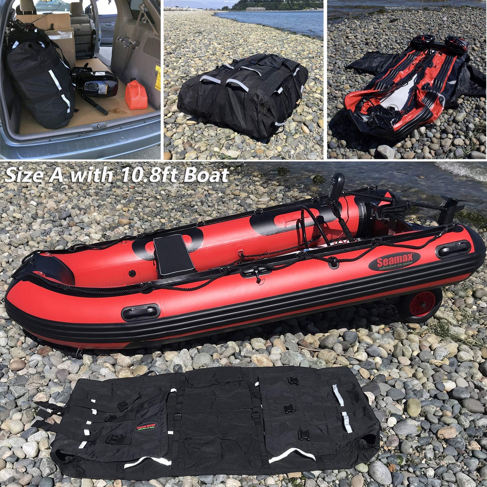 Seamax Foldable Inflatable Boat (Hull) Storage and Carrying Bag, with Sunlite…