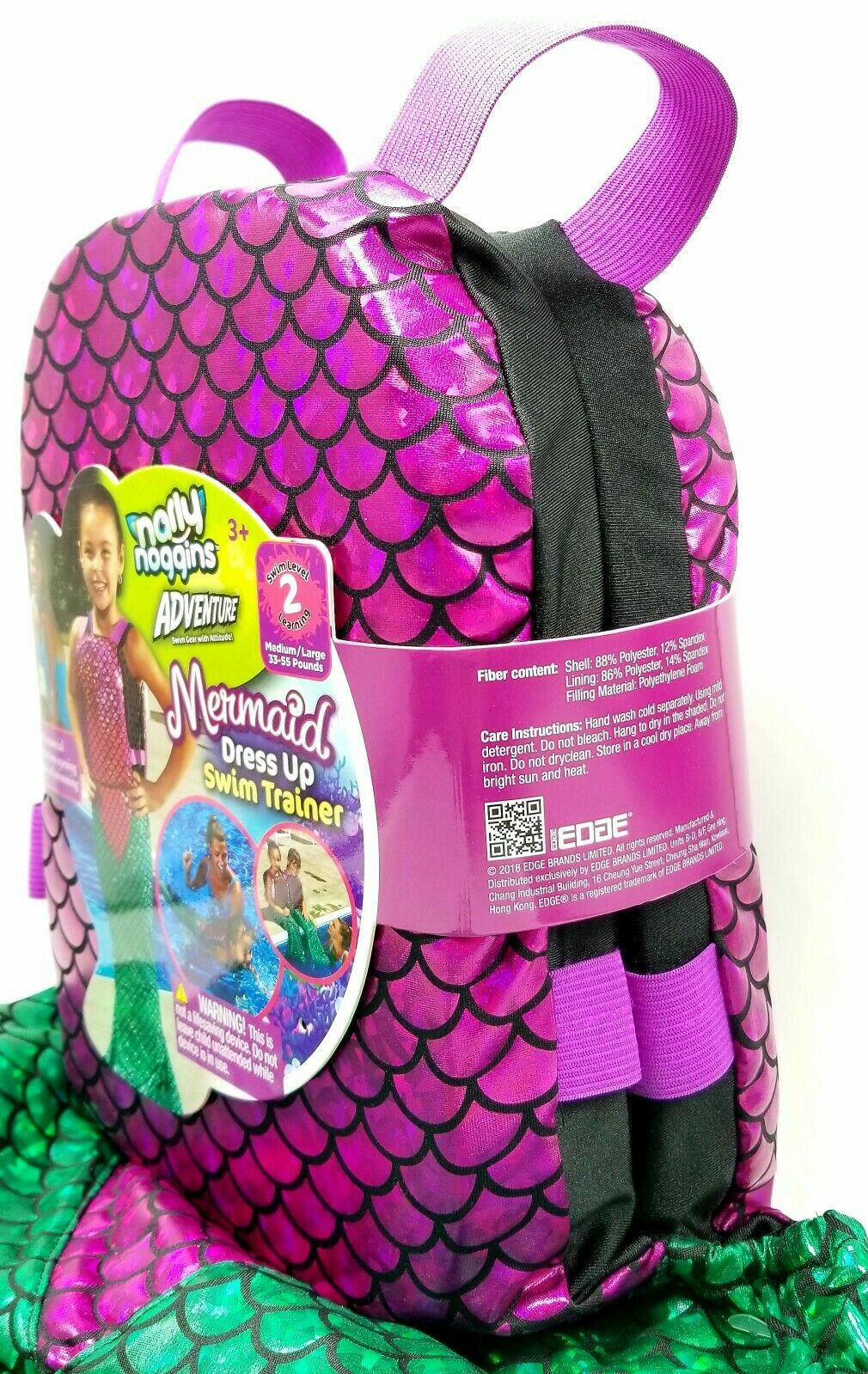 Mermaid Swim Trainer‎ Level 2 Medium/Large 33-55 Pounds Narly Noggins Adventure