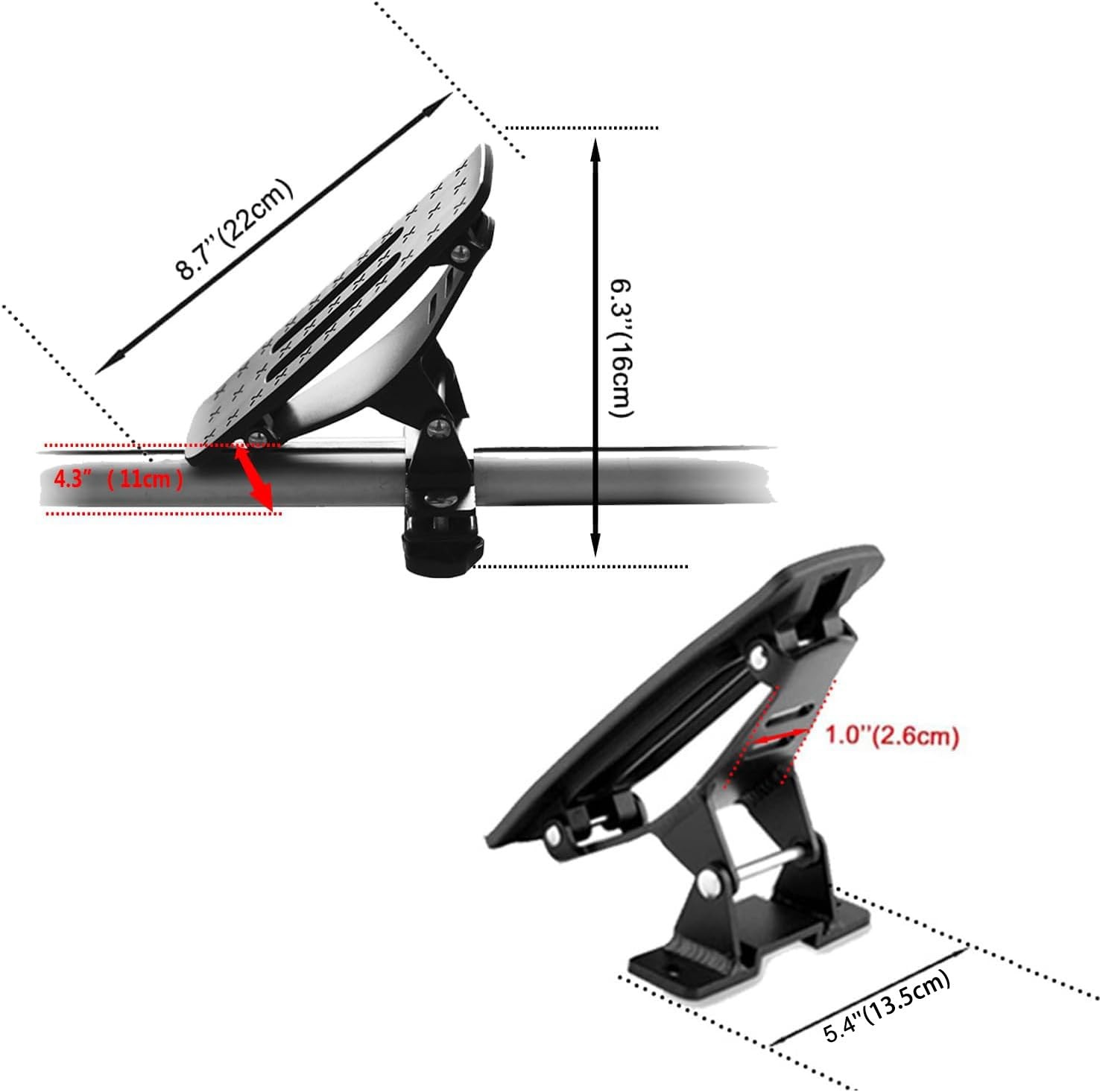 135LB Kayak Saddle, Aluminum Rustless Kayak Roof Rack with 1.5″ Width Tie Dow…