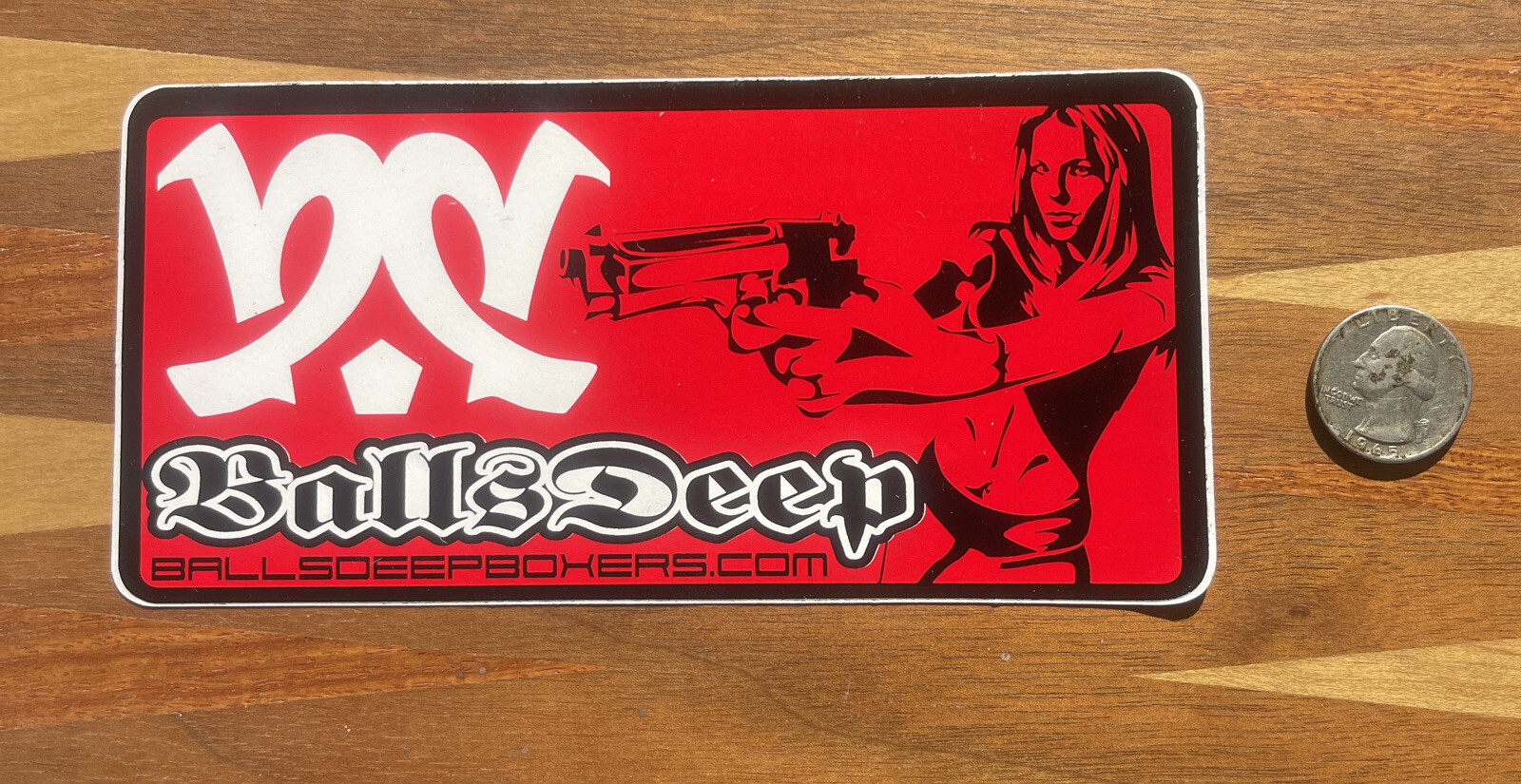 Ball’s Deep Red & Black Sticker Surfing Skateboard Decal / Sticker
