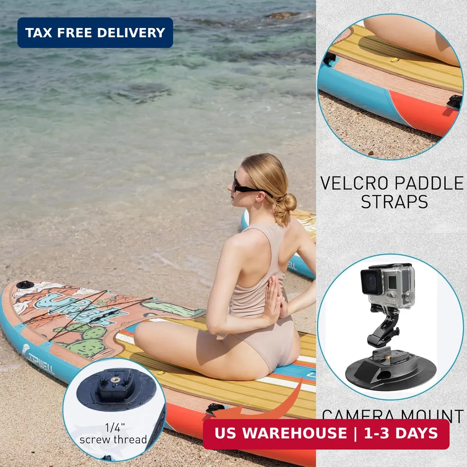 UPWELL 11’6″/11’2″/11’/10’8″/10’6″/10’2″ Inflatable Stand Up Paddle Board with s