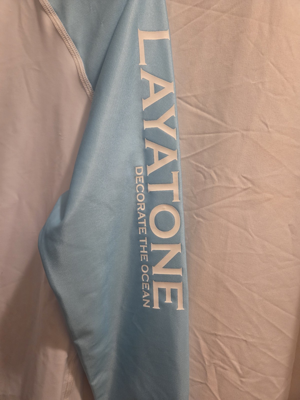 LAYA TONE RASHGUARD TOP WHITE/BLUE/GRAY SZ L
