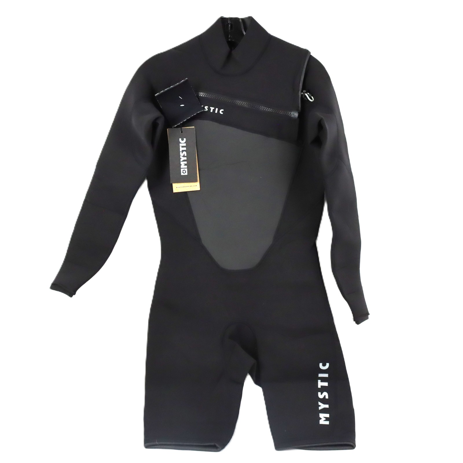 Mystic Brand Front Zip 2/2mm Longarm Shorty Wetsuit in Black Men’s Size Large