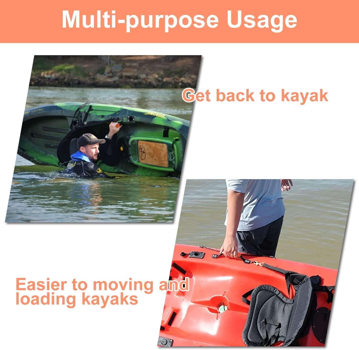 Kayak Handles 2/4 Pack,Kayak Carry Handle with Rivets,Kayak Replacement Handl…