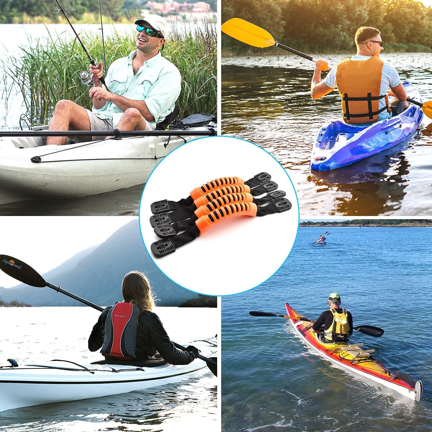 Kayak Carry Handle Rigging Kit -Kayak Canoe Carry Handles, 15 FT 6mm Elastic …