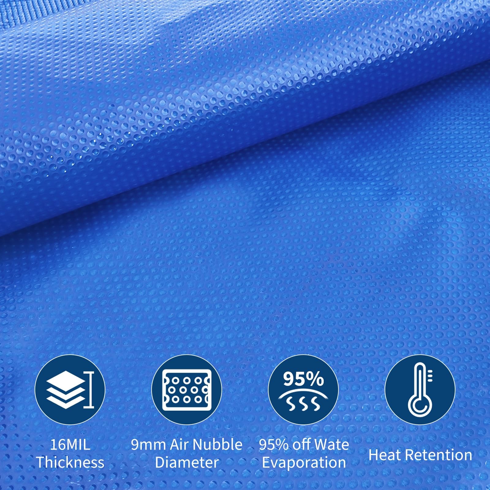 12×24 FT Solar Pool Cover,16 Mil Rectangle Solar Blanket for Inground and Abo…