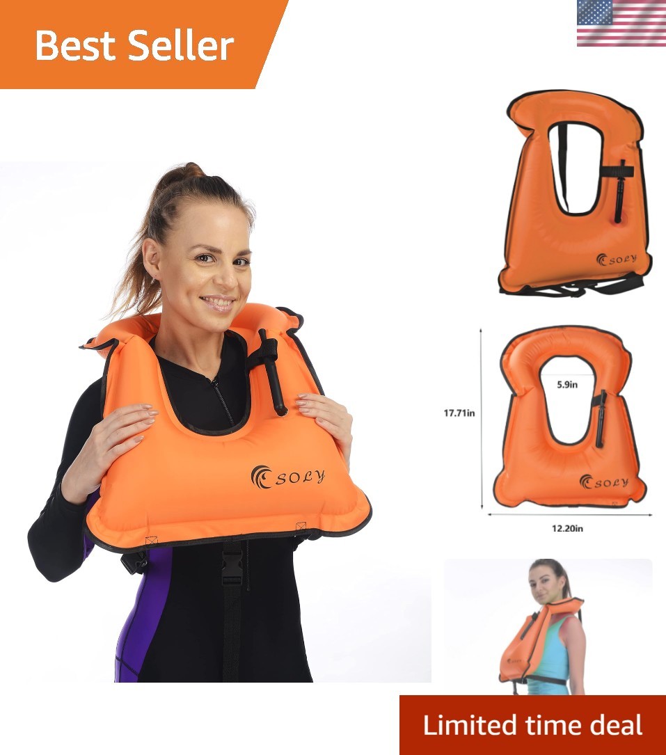 Inflatable Snorkel Vest Adult, Snorkeling Vest Adjustable Light Snorkeling Ja…