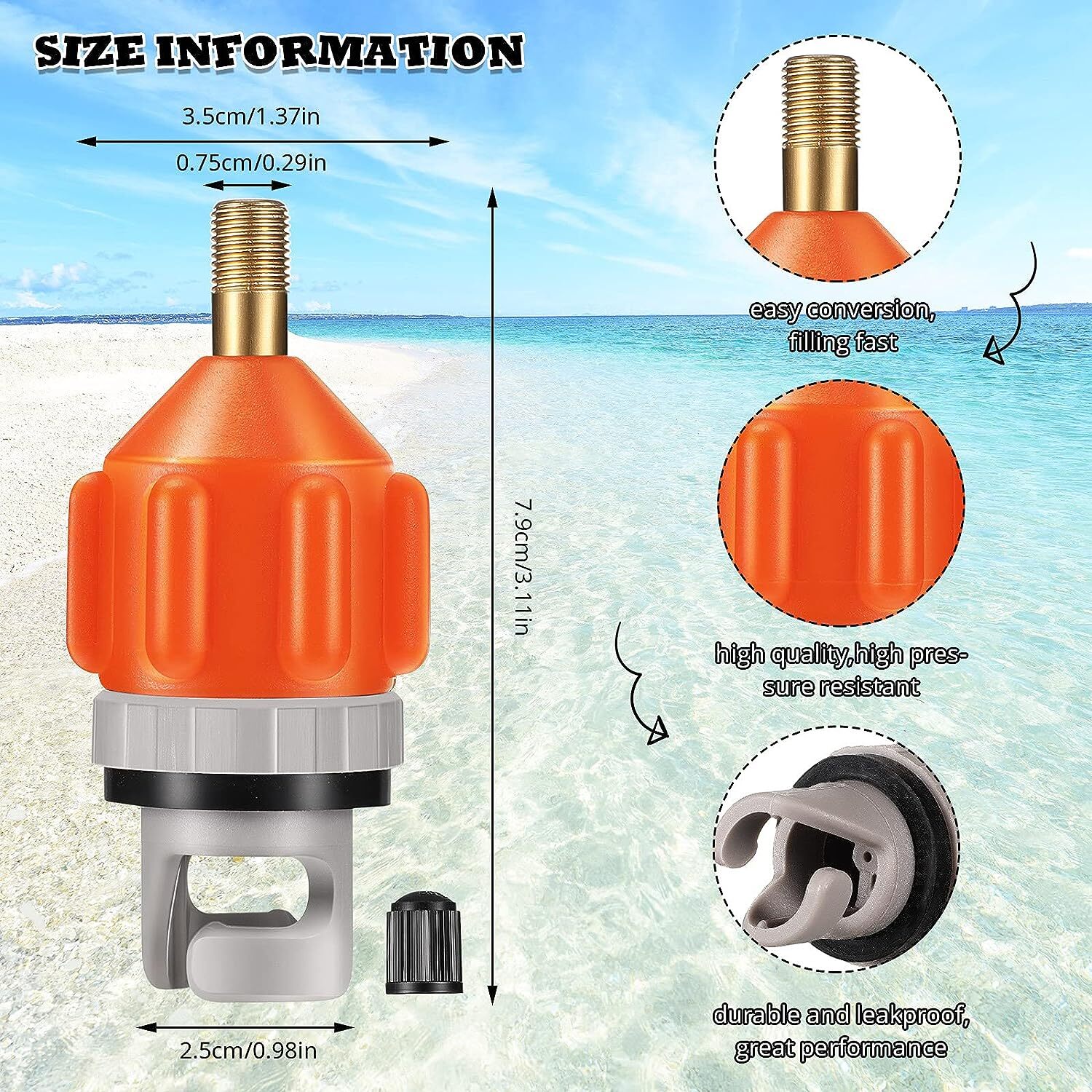 SUP Pump Adapter Inflatable Boat Air Valve Adaptor Paddle Board for Canoe Kayak