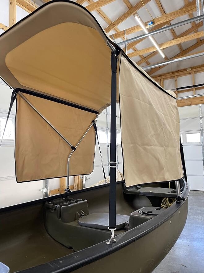 CRO 3’x5’ Kayak/Canoe Sun Shade Canopy Bimini Conestoga Wagon w/ Side Curtains