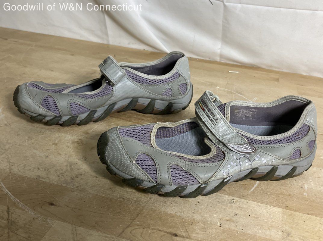 Merrell Waterpro Pandi Purple Grey Mary Jane Vibram Athletic Shoes Size 9