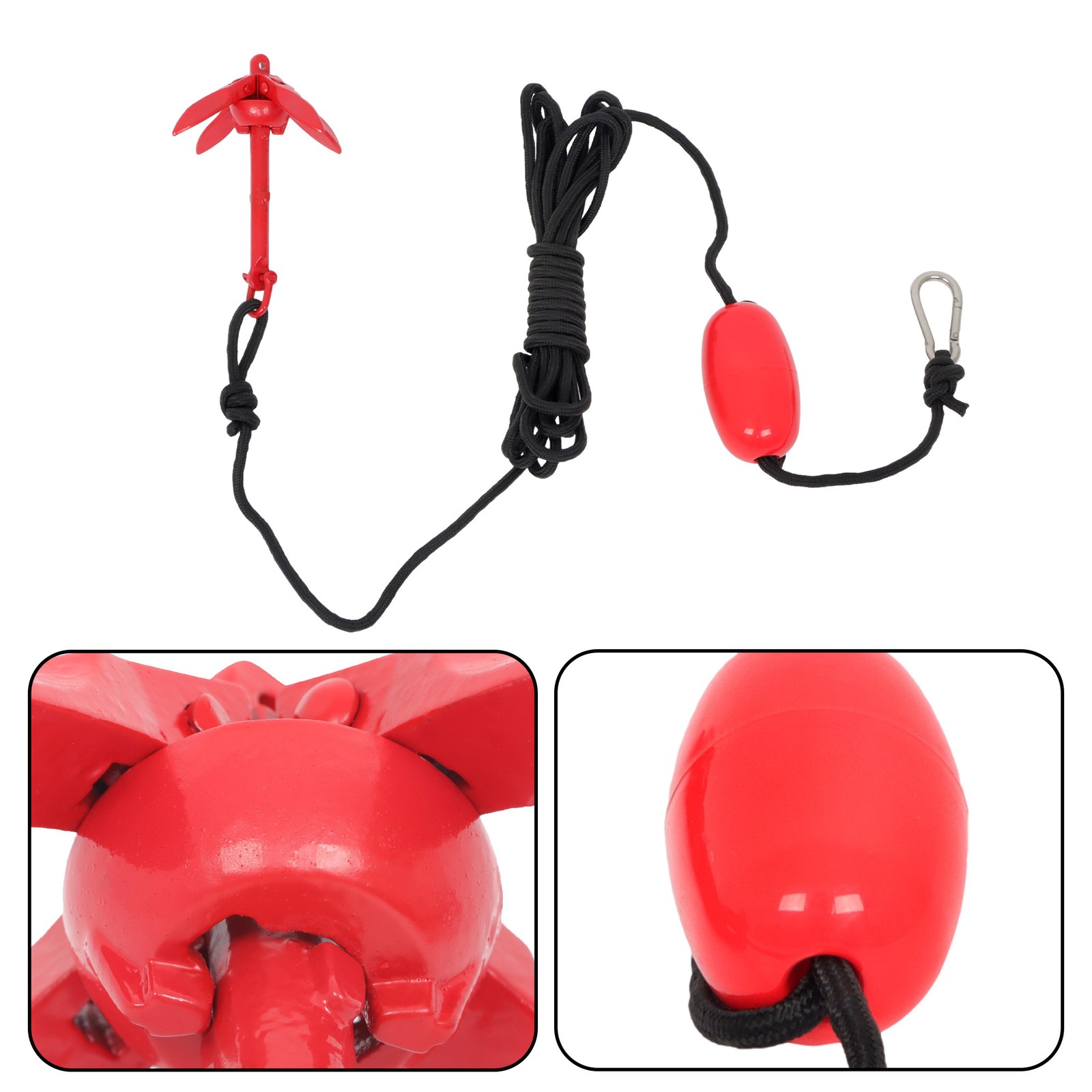 Marine Complete Folding Anchor Kit 24 ft Rope Buoy Kayak PWC Canoe Jet Ski