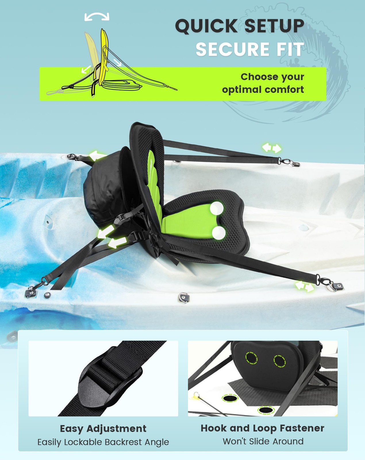 BRANTMAKER Kayak Seats with Back Support, Paddle Board Seat, Universal Thicke…