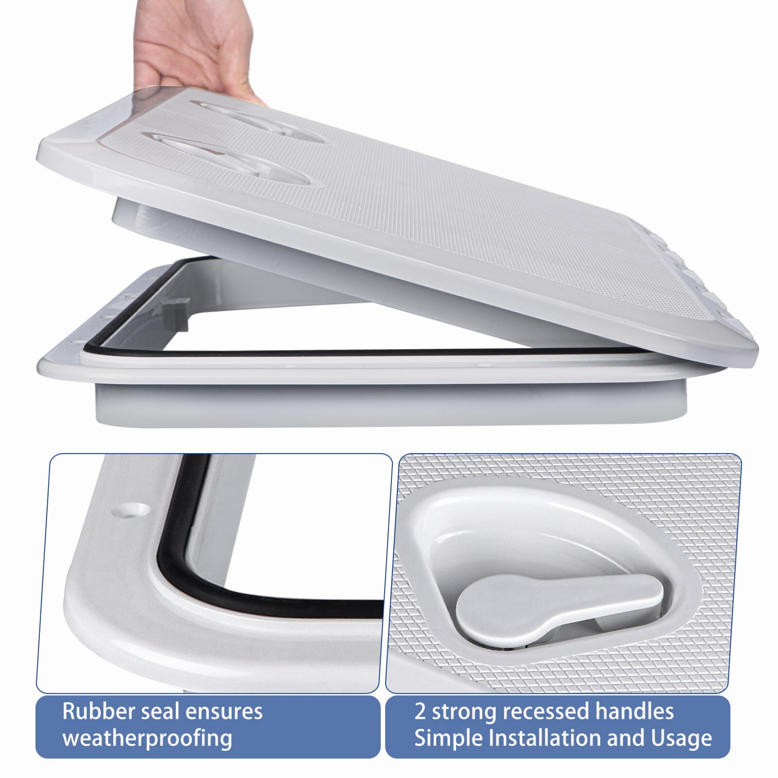 Boat Hatch White -Black 4″ 6″ 8″ Round Inspection Hatch & Boat Hatch Cover Lids
