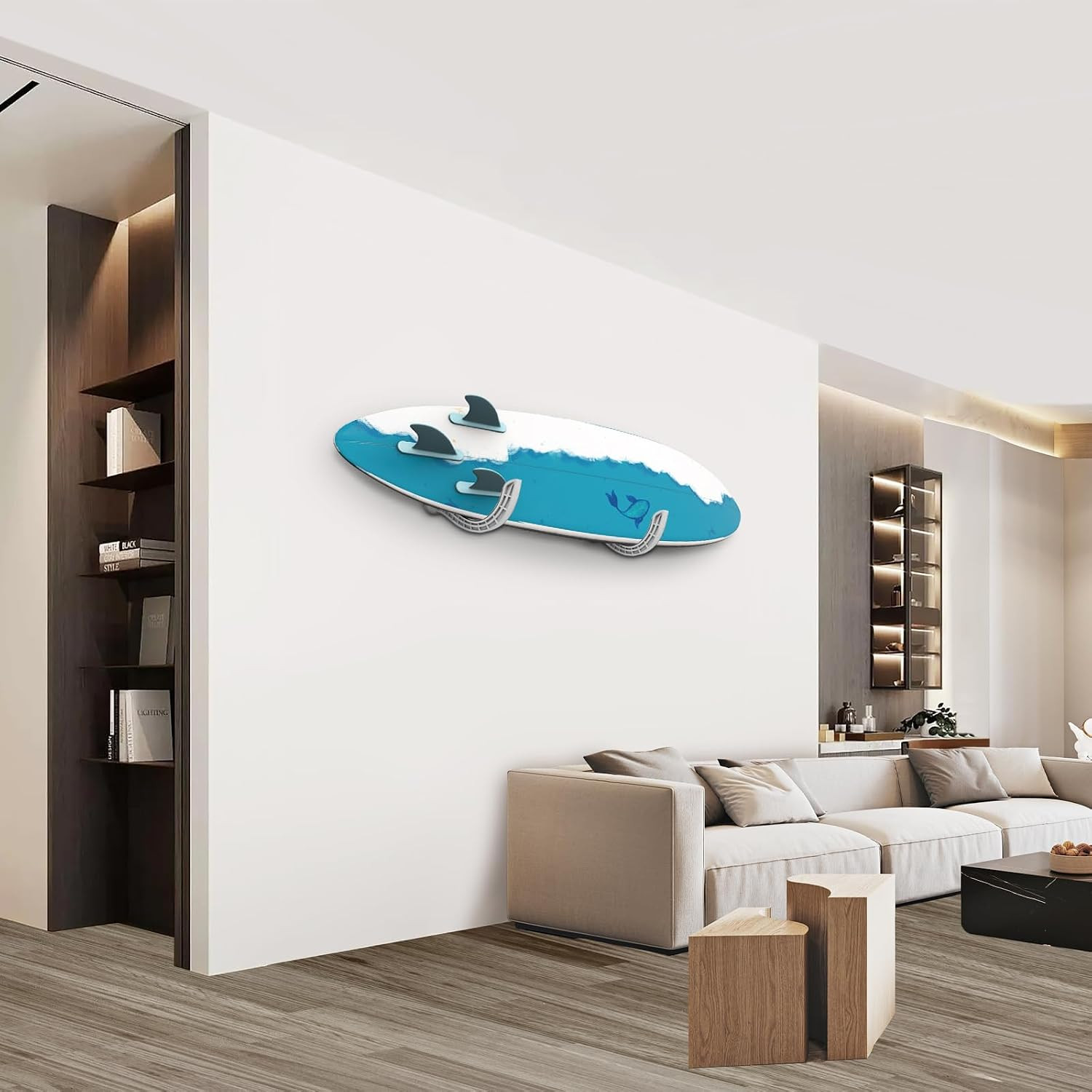 Surfboard Rack | Wall Mount for Surfboards & Paddle Boards (Grey)