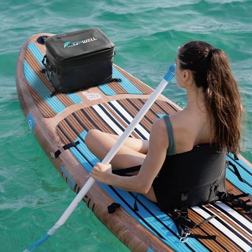 Paddle Board Accessories, Waterproof SUP Cooler Bag with TPU Zipper, PVC Black