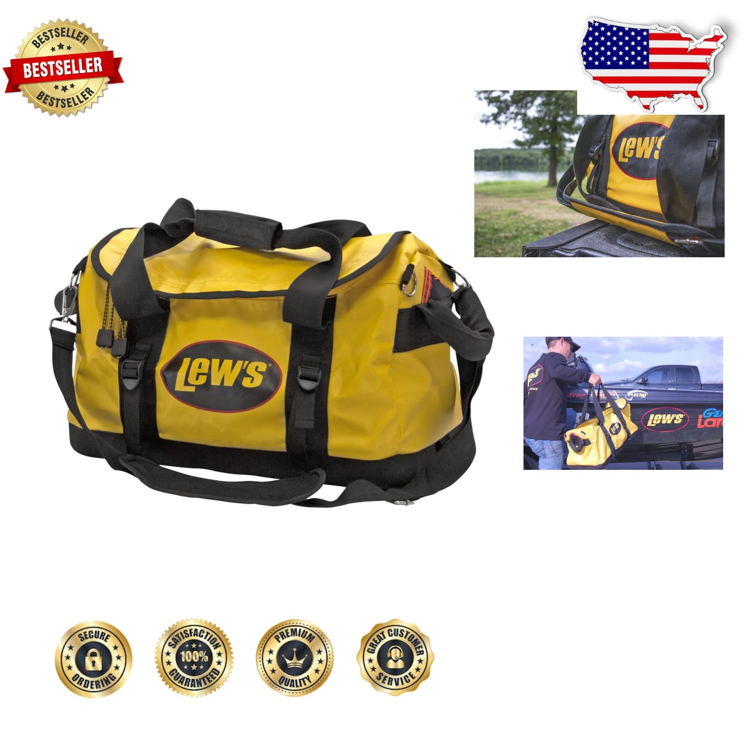 Yellow Speed Boat Bag 18″ Water-Resistant Fishing Gear Organizer