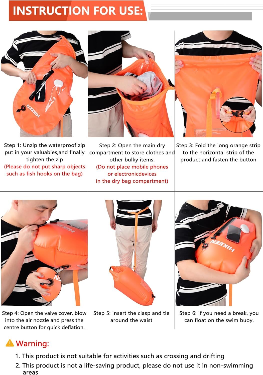 Swimming Buoy Tow Floats for Open Water Swimming, Swim Buoy Dry Bag Phone Case