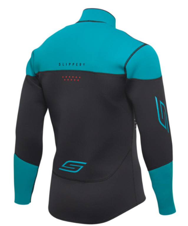 SLIPPERY BREAKER JOHN & JACKET FULL NEOPRENE WETSUIT BLACK/AQUA MEN’S X-LARGE