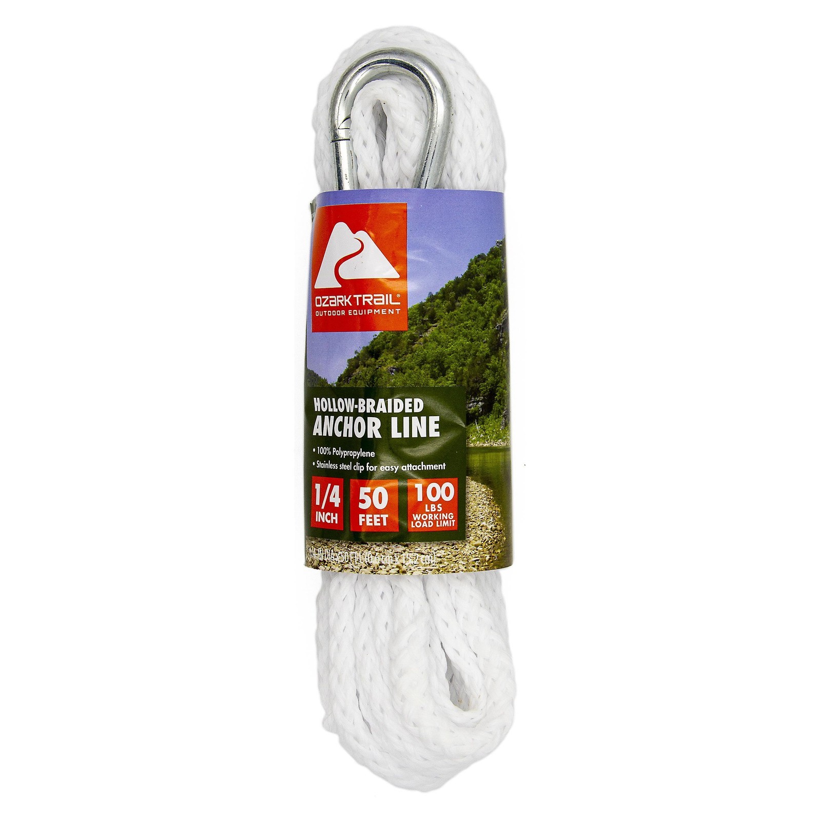1/4″x50′ Polypropylene Anchor Line White color 50 Foot Length.