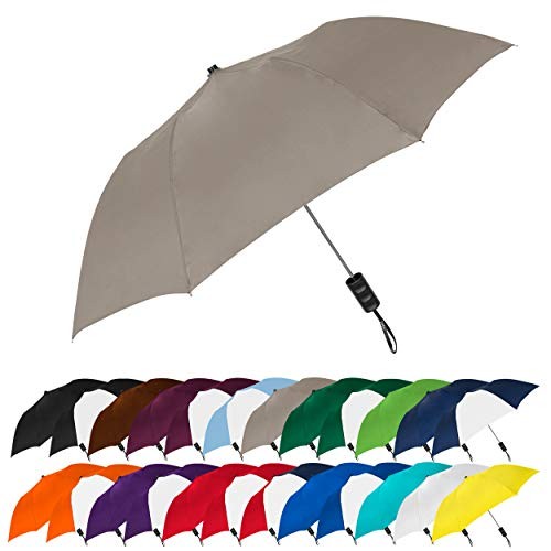 Spectrum Popular Style 15″ Automatic Open Umbrella Light Weight Travel (Gray)