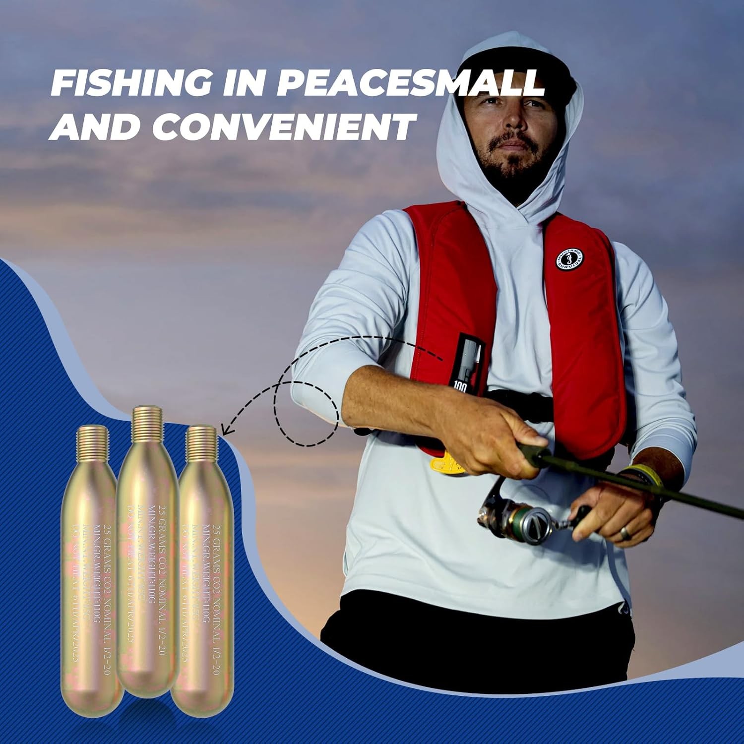 24G Co2 Cartridge Cylinder for PFD Rearming Kit Auto/Manual inflable Life Jacket