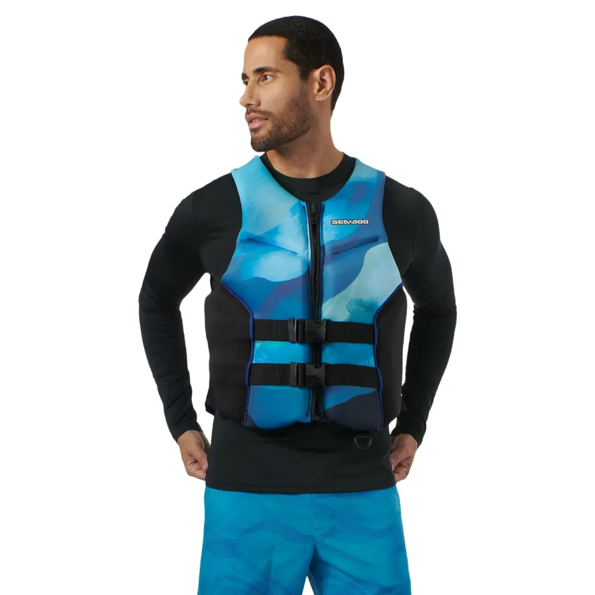 SEA-DOO AIRFLOW SUNSET PWC UNISEX MEN-XL / WOMEN-2XL LIFE JACKET PFD BLUE