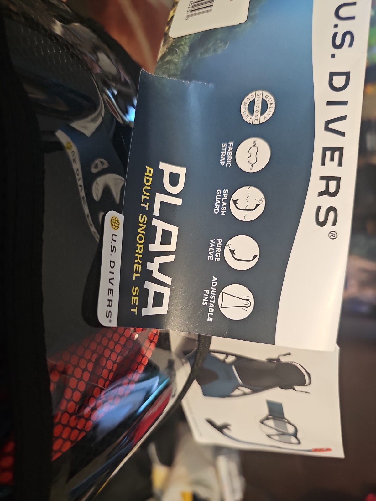 NEW U.S. Divers Playa Adult Snorkel Set Blue Size S/M Men 4.5-8.5 Women 5.5-9.5