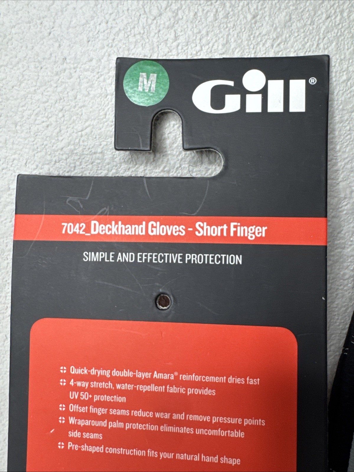 New Gill Size Medium Deckhand Sailing Gloves Short Finger Black Gray #7042