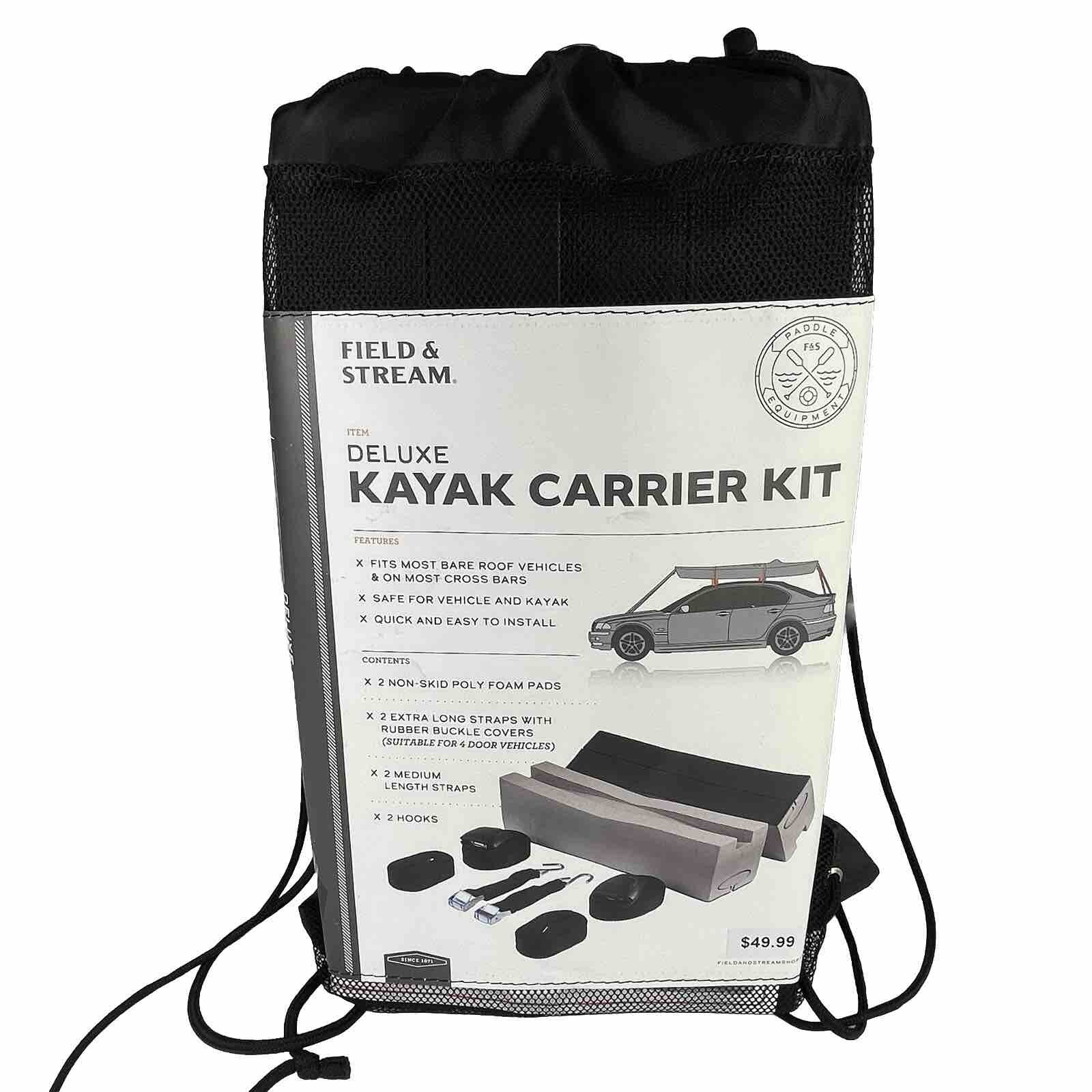 DELUXE KAYAK CARRIER KIT – Quick Install Fits Most Vehicles – FIELD & STREAM !!!
