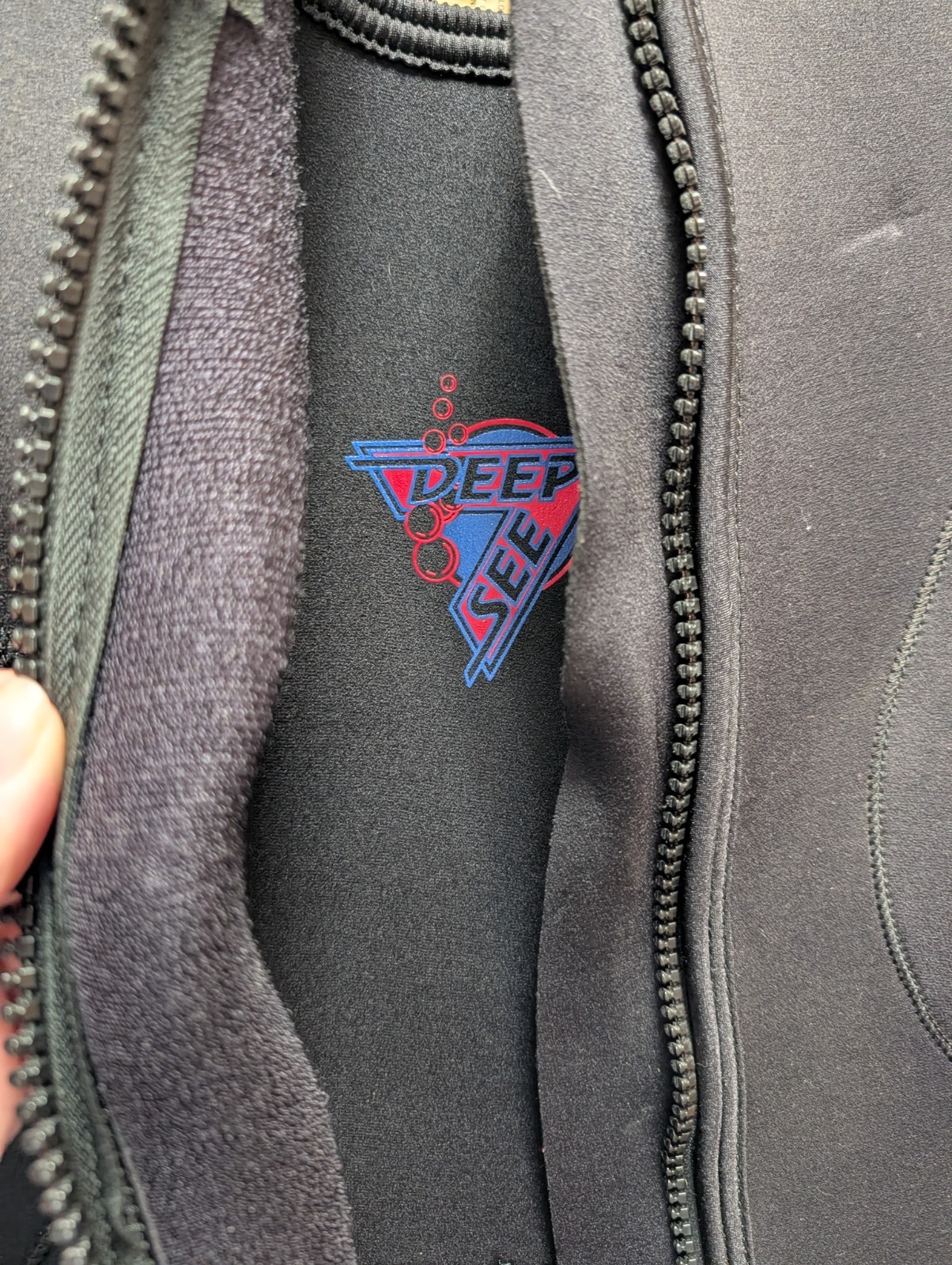 Deep See Black Full Wetsuit Front Zip Long Sleeve Full Length Vintage Size 7/8