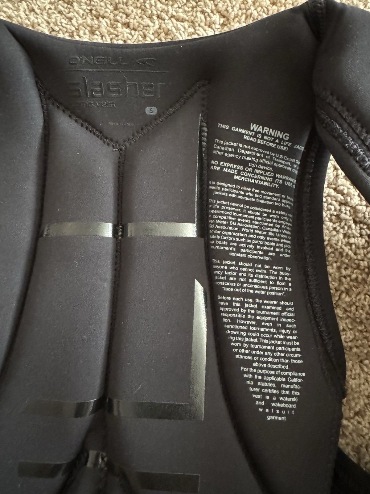 O’Neill Men’s Slasher Comp Life Vest Black/Black Small Regular