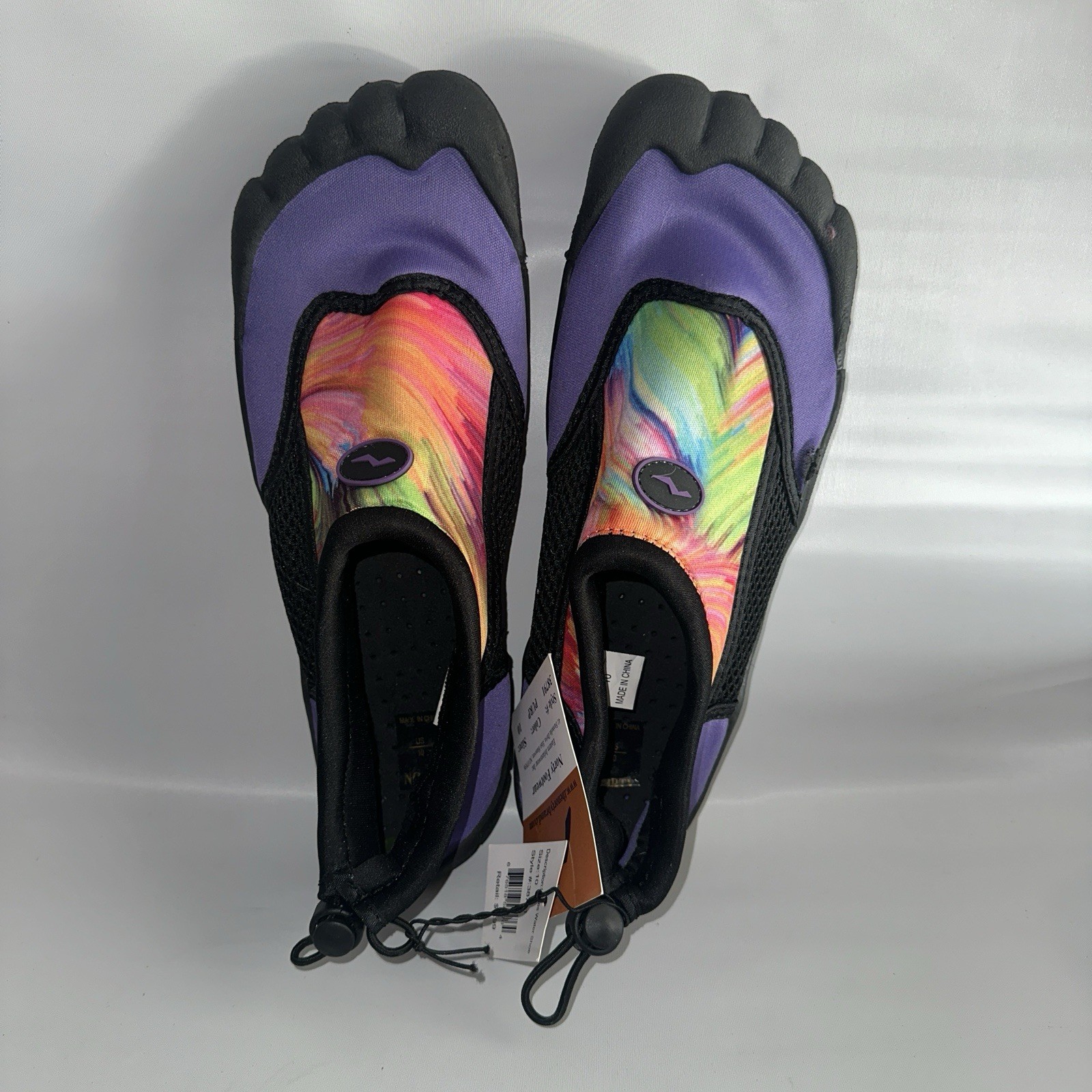 Norty Footwear Size 10 M Black Purple Womens Water Shoes New NWT