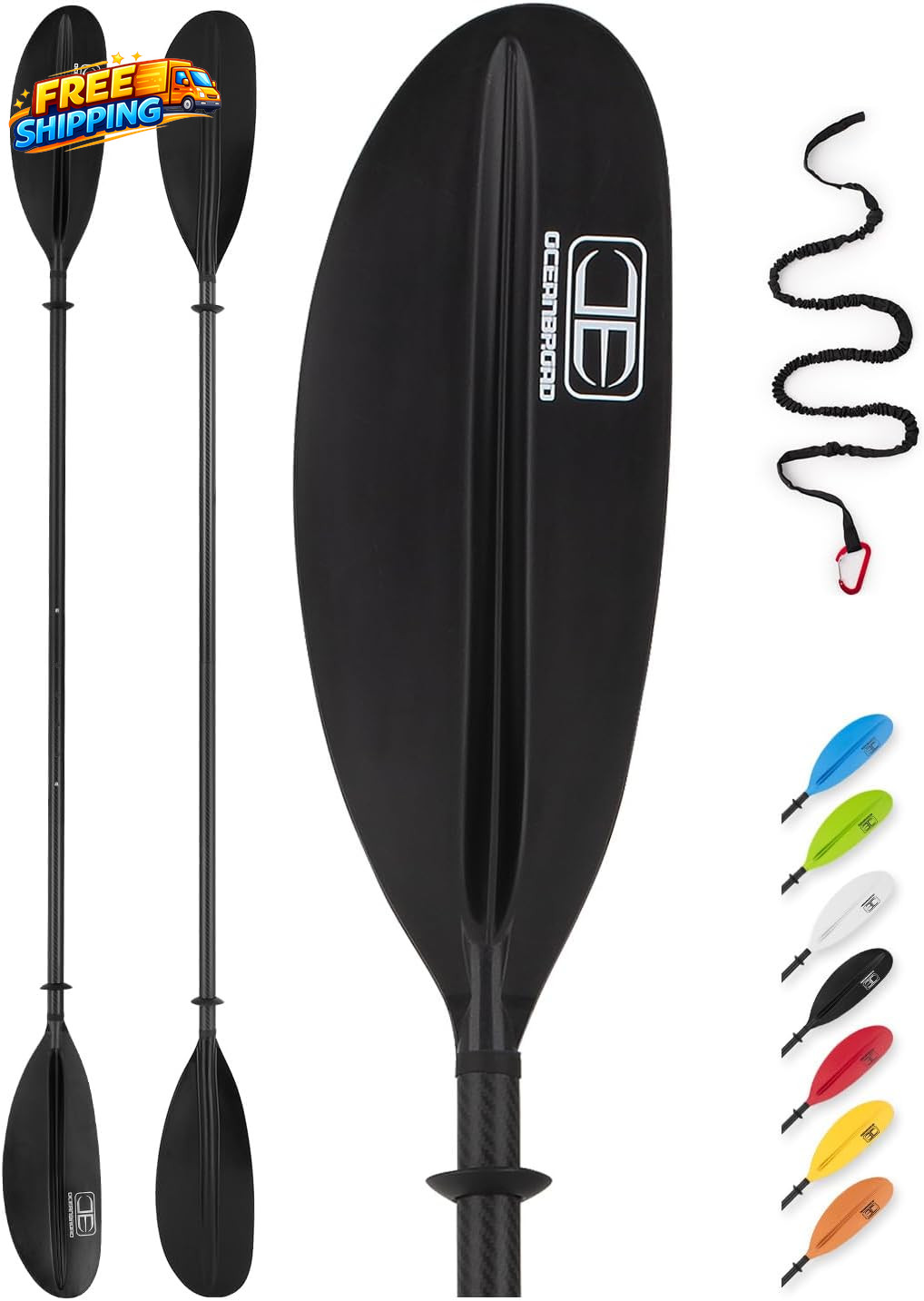 Adjustable Carbon Fiber Kayak Paddle 86In/220Cm to 94In/240Cm