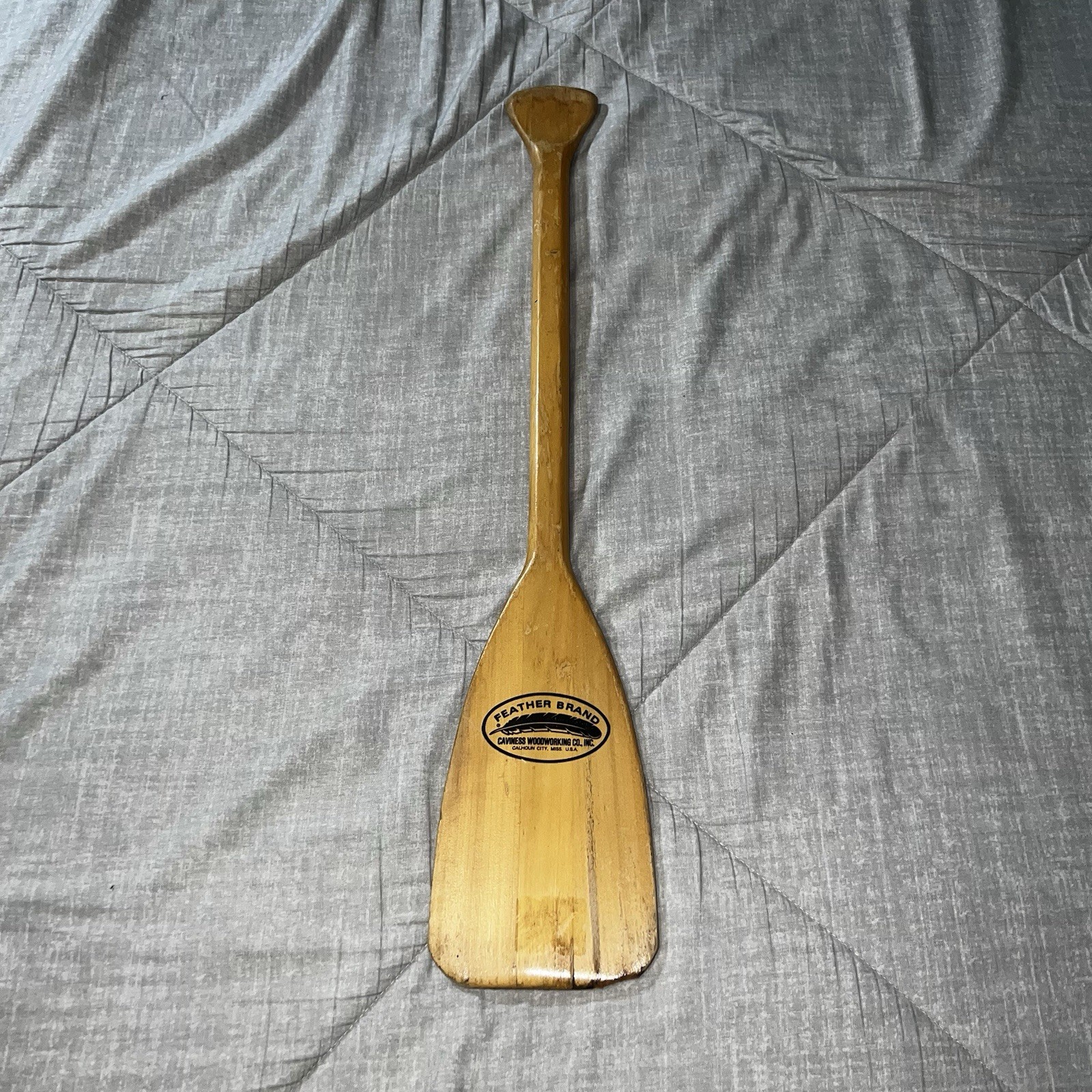 Vintage Feather Brand Wood Canoe Paddle Oar 29.5″ Made in USA Calhoun City, MS