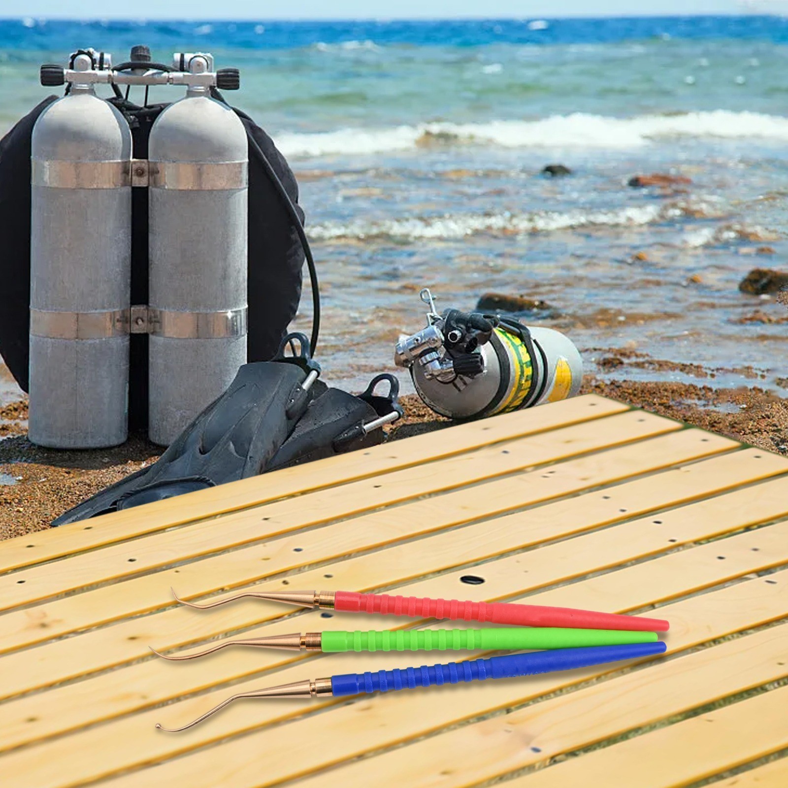 3 Piece Tool Set for O Ring Handling in Scuba and Snorkeling Activities
