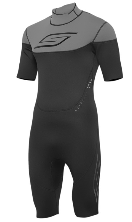 SLIPPERY BREAKER SPRING WETSUIT 3/4 ZIPPER 2mm NEOPRENE BLACK/CHARCOAL MEN’S MD